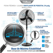 Ventilador de Pie de Gran Caudal Liliana VVPHP2416 (VPHP2416) 24" 120W Negro